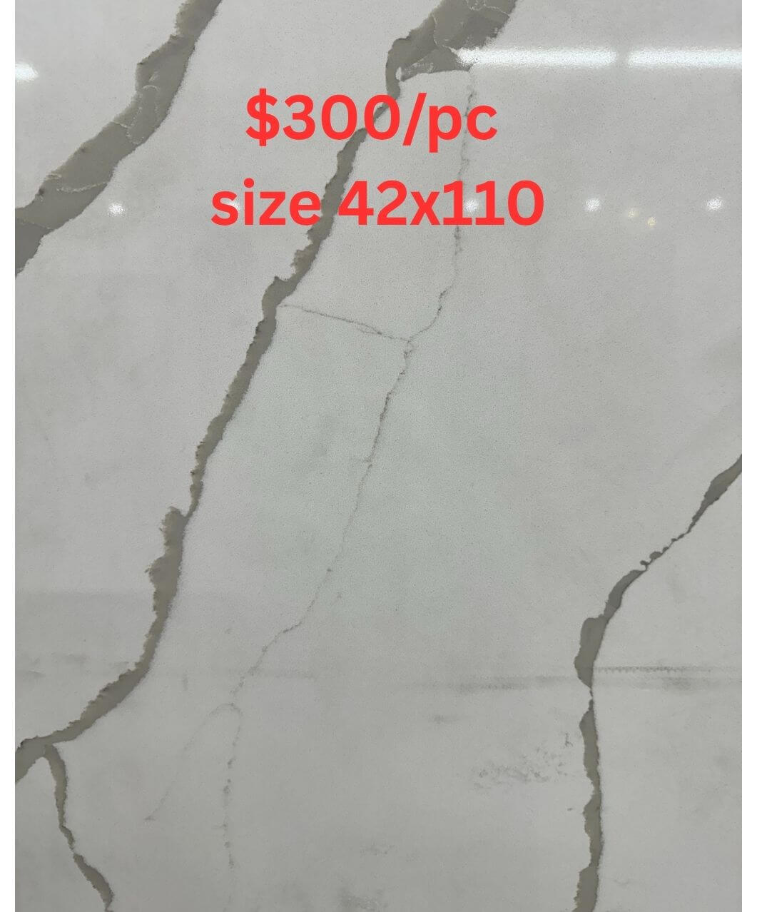 Calacatta Gray Quartz Countertops Sale $300 per piece size 42x110 inches
