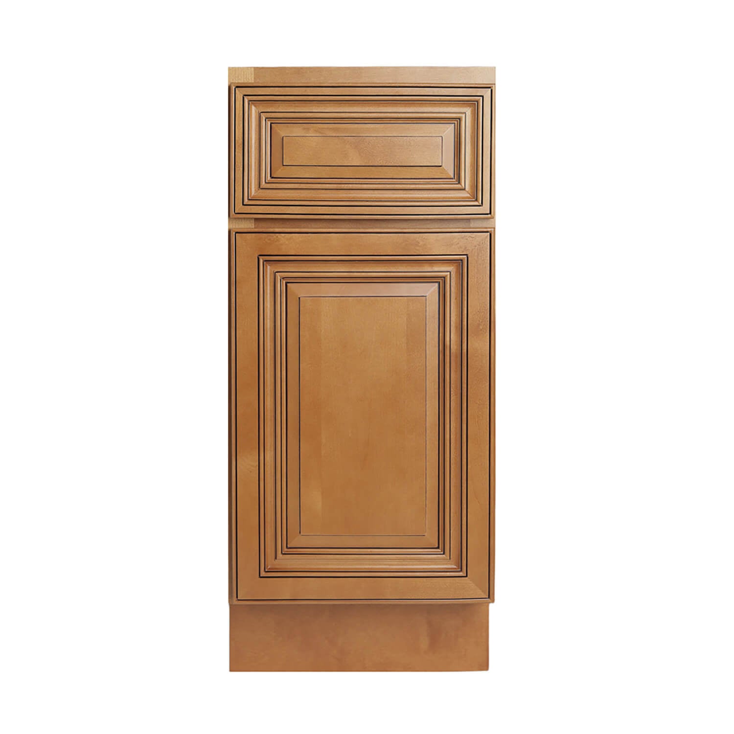 Wooden cabinet door with a classic design on a white background
