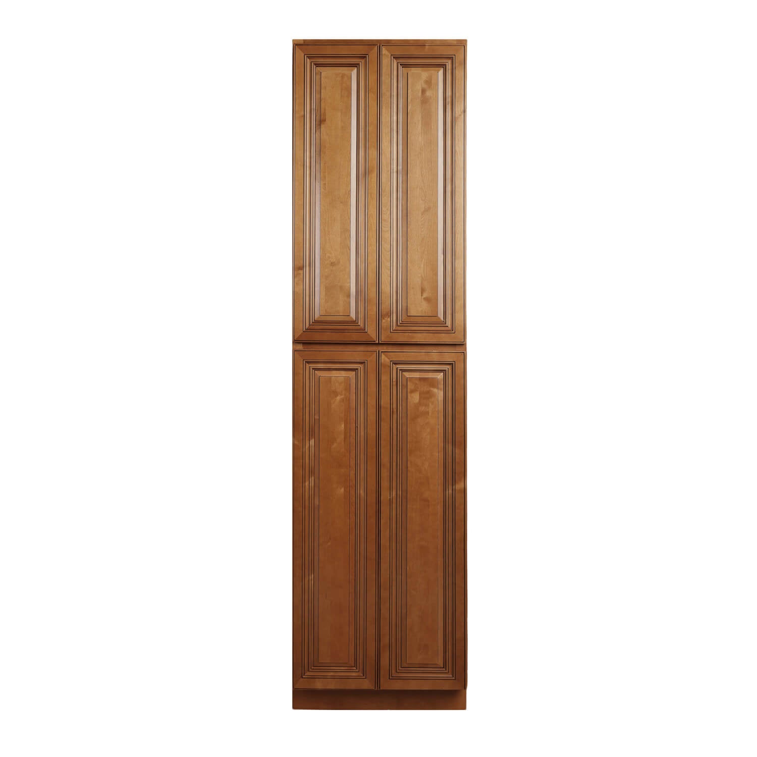 Wooden cabinet with four doors on a white background