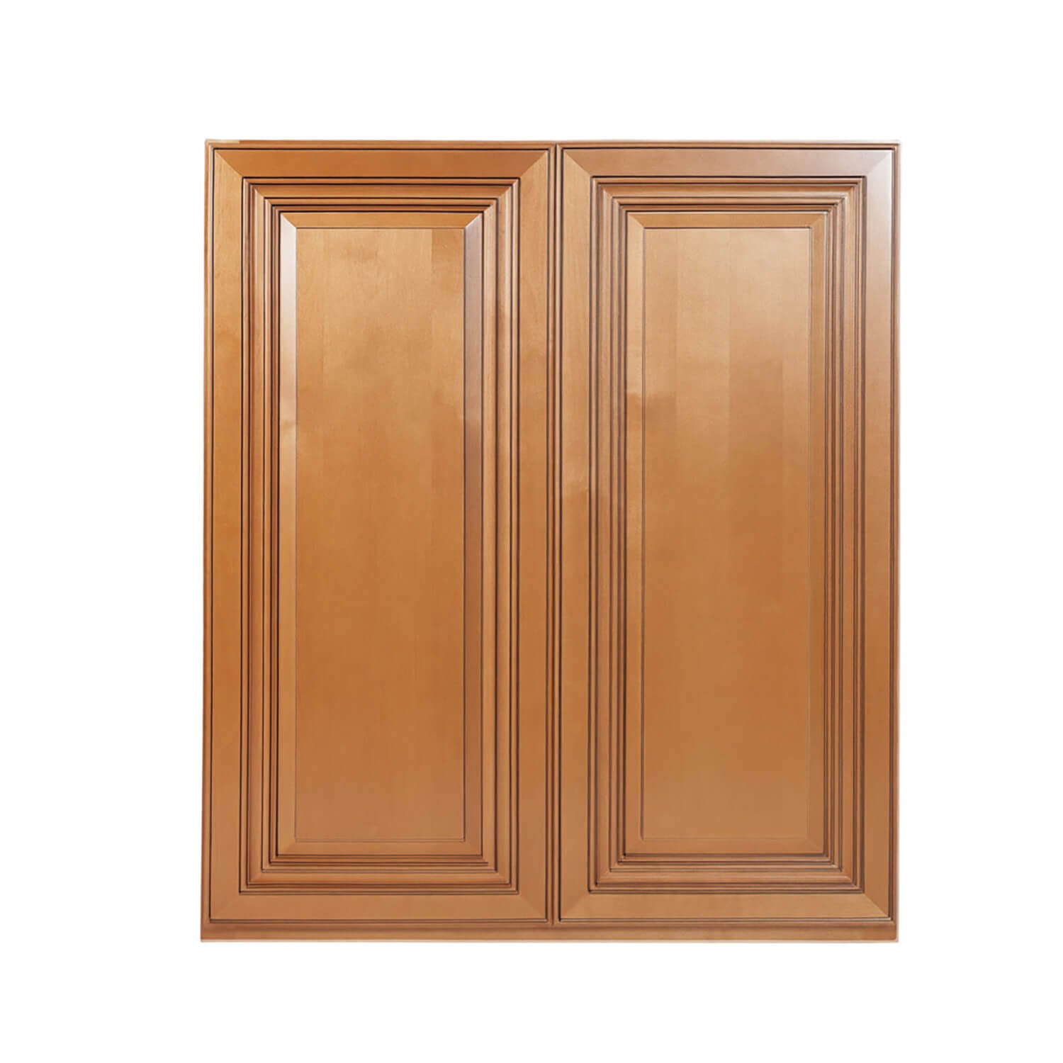 Wooden cabinet door with a classic design on a white background