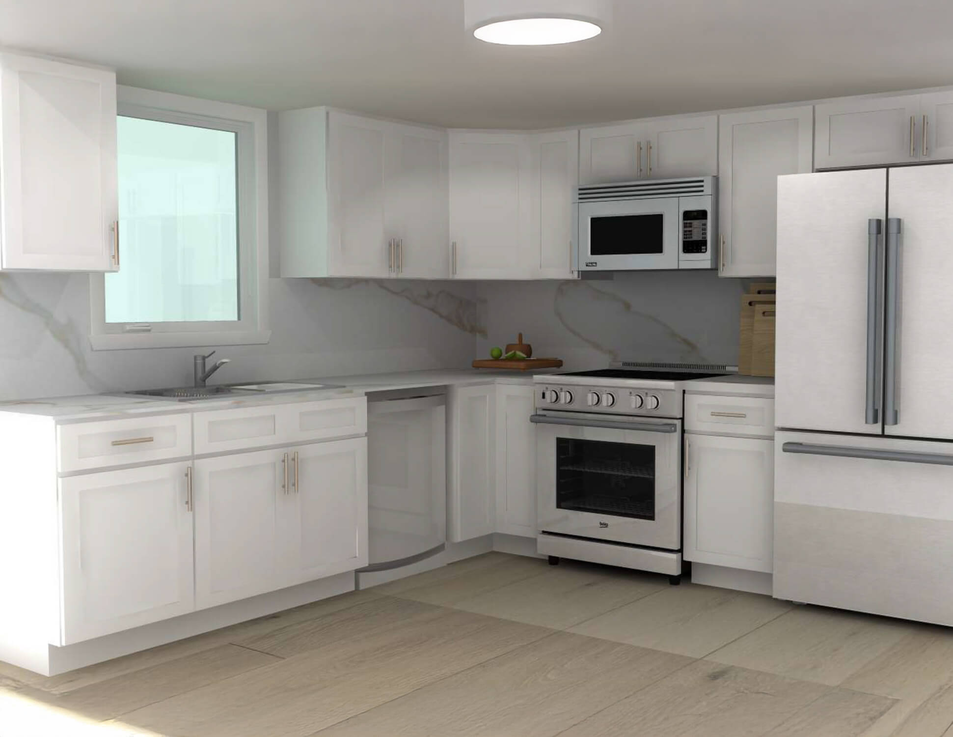 L Shaped Kitchen Cabinets 10 X 10 3D Layout by Granada Cabinets