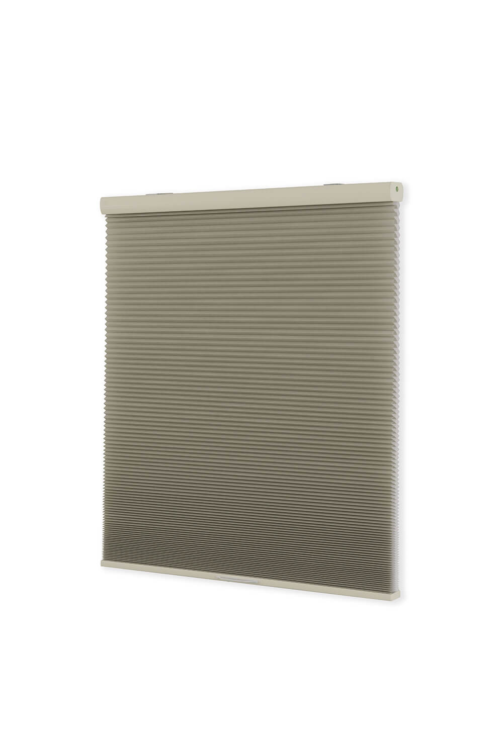 Brown honeycomb blind on a white background