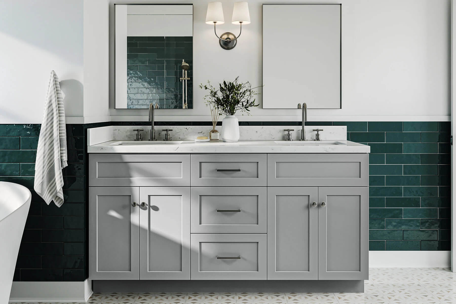 Gray Shaker Bathroom Vanity by Granada Cabinets