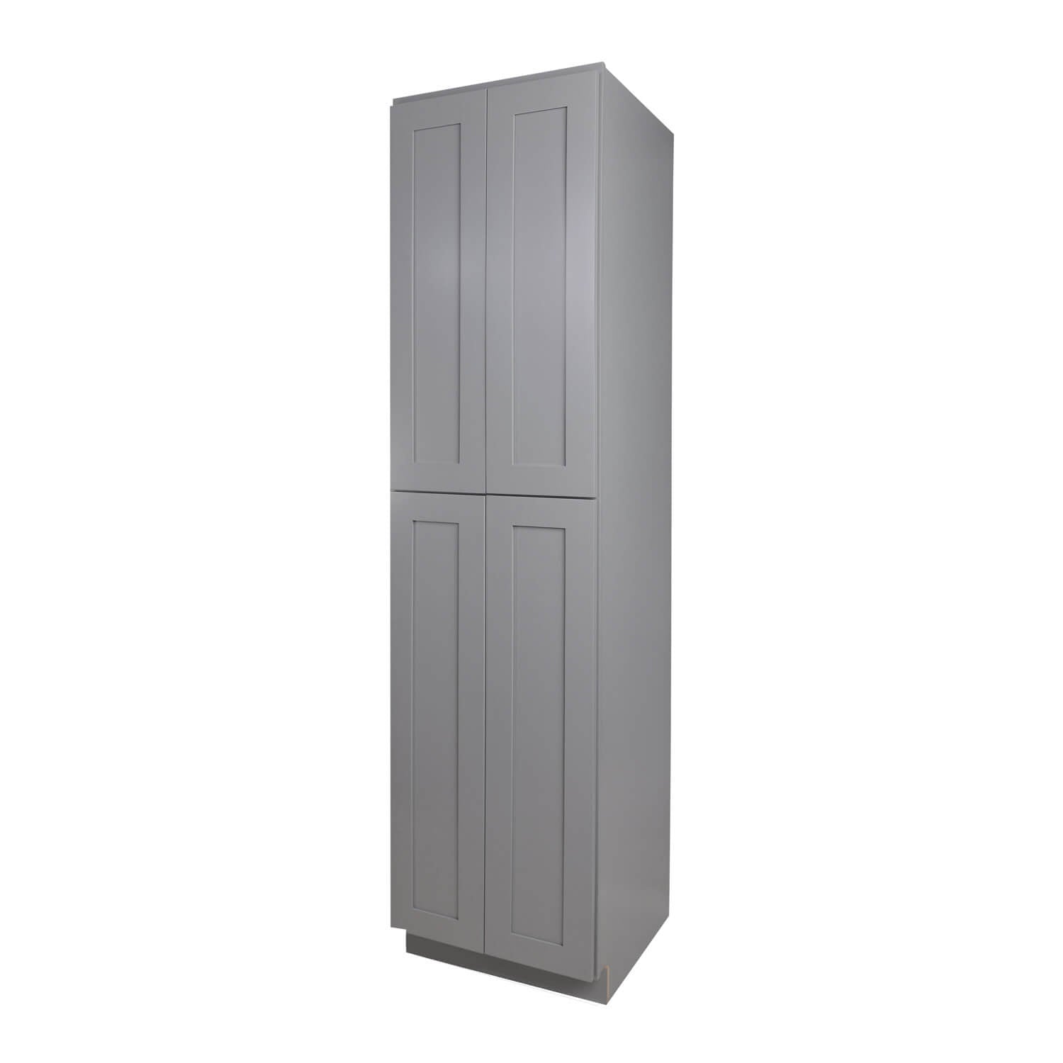 Gray cabinet with two doors on a white background