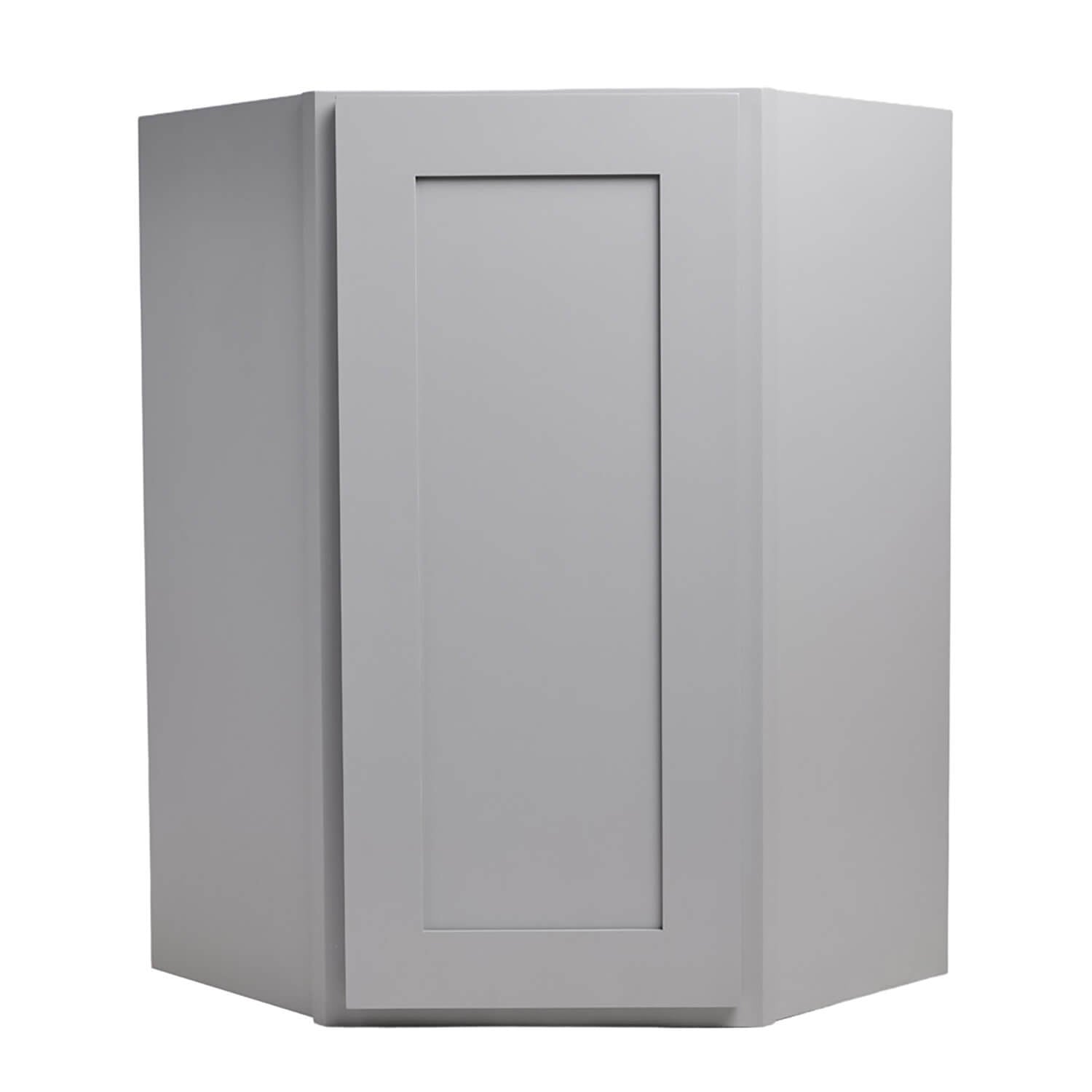Gray corner cabinet on a white background