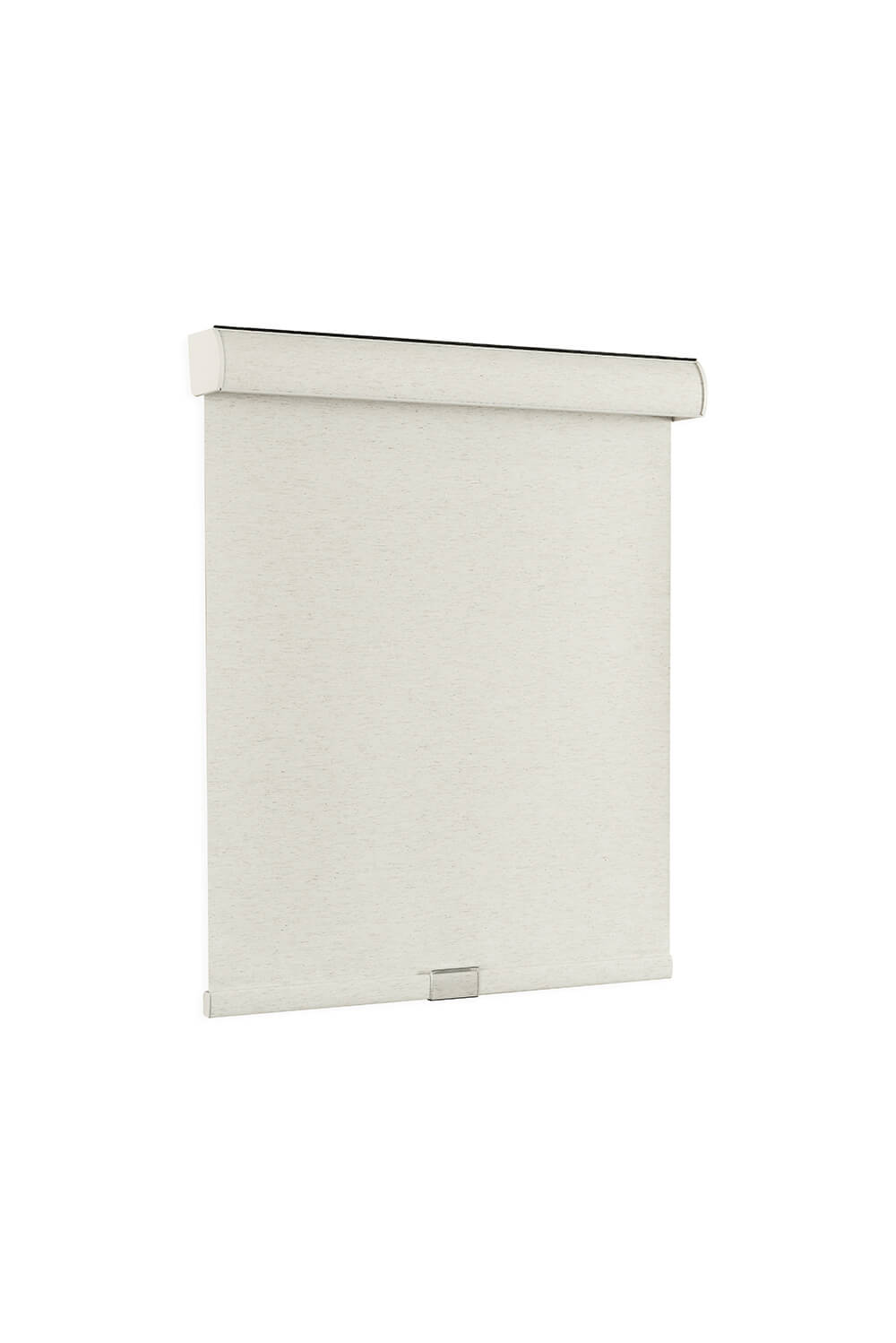 White roller blind on a white background